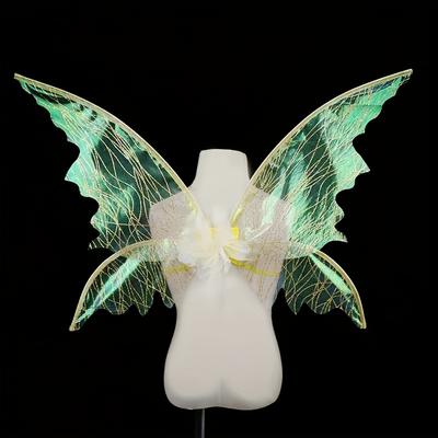 TEMU 1pc Elegant Fairy Wings, Polyester Fiber Costume Prop For Holiday Parties, Performances Image