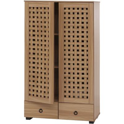 Neuwertig] Schrank HHG 358, Wohnzimmerschrank, 3D-Flecht-Design 2 Türen 3 Staufächer 2 Schubladen Image