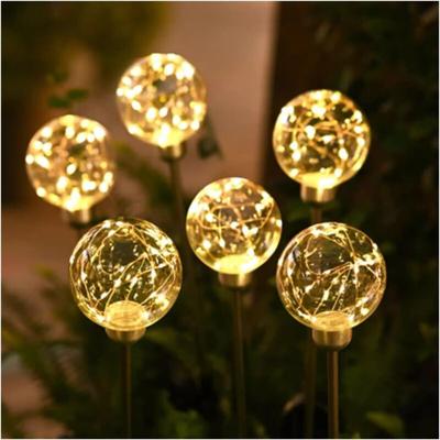 Solar-Schilfkugelleuchte, Gartenleuchte für den Außenbereich, LED-Kupferdraht-Rasenlampe, Image