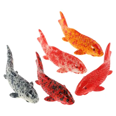 5-teiliges Koi-Dekorationsspielzeug, kleine Fischfiguren, Aquarien, künstlicher Goldfisch-Tank, Image
