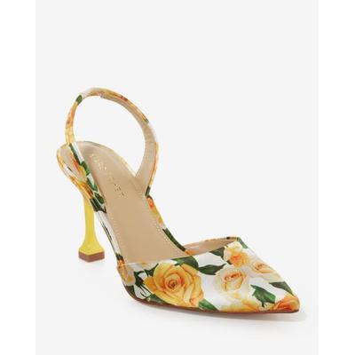 Boston Proper - Floral Printed Heel Yellow - 10.0