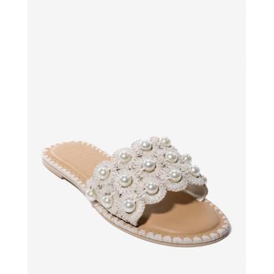 Boston Proper - Cream White - Raffia Pearl Strap Sandal - 9.0