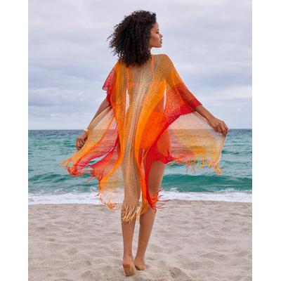 Boston Proper - Gold/Orange Yellow - Metallic Fringe Coverup - Large/XL