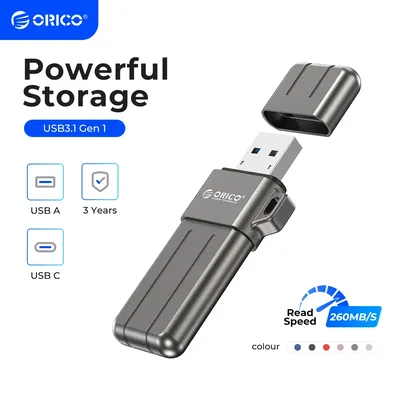 ORICO 256GB USB 3,2 Pen Drive 260 MB/S Aluminium USB-Stick 128GB 64GB 32GB Bunte stick für Typ-C Android Micro/PC Image