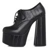 LAIGZEM Top Frauen Plattform Stiefel Echt LEDER Block High Heels Kurze Booties Höhe Erhöhen Damen Schuhe Frau Größe 33 38 39 41