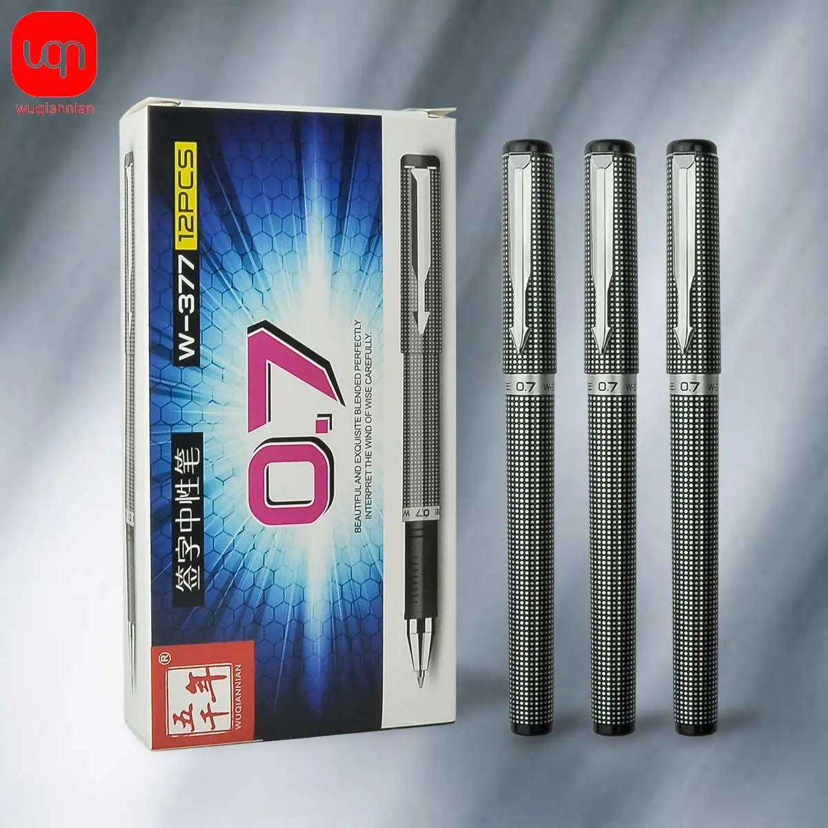 WQN-3/6/12PCS Business Rollerball Stift Büro Schule Gel Stift Glattes Schreiben Schreibwaren 0,7mm Hohe Qualität schwarz Tinte Image