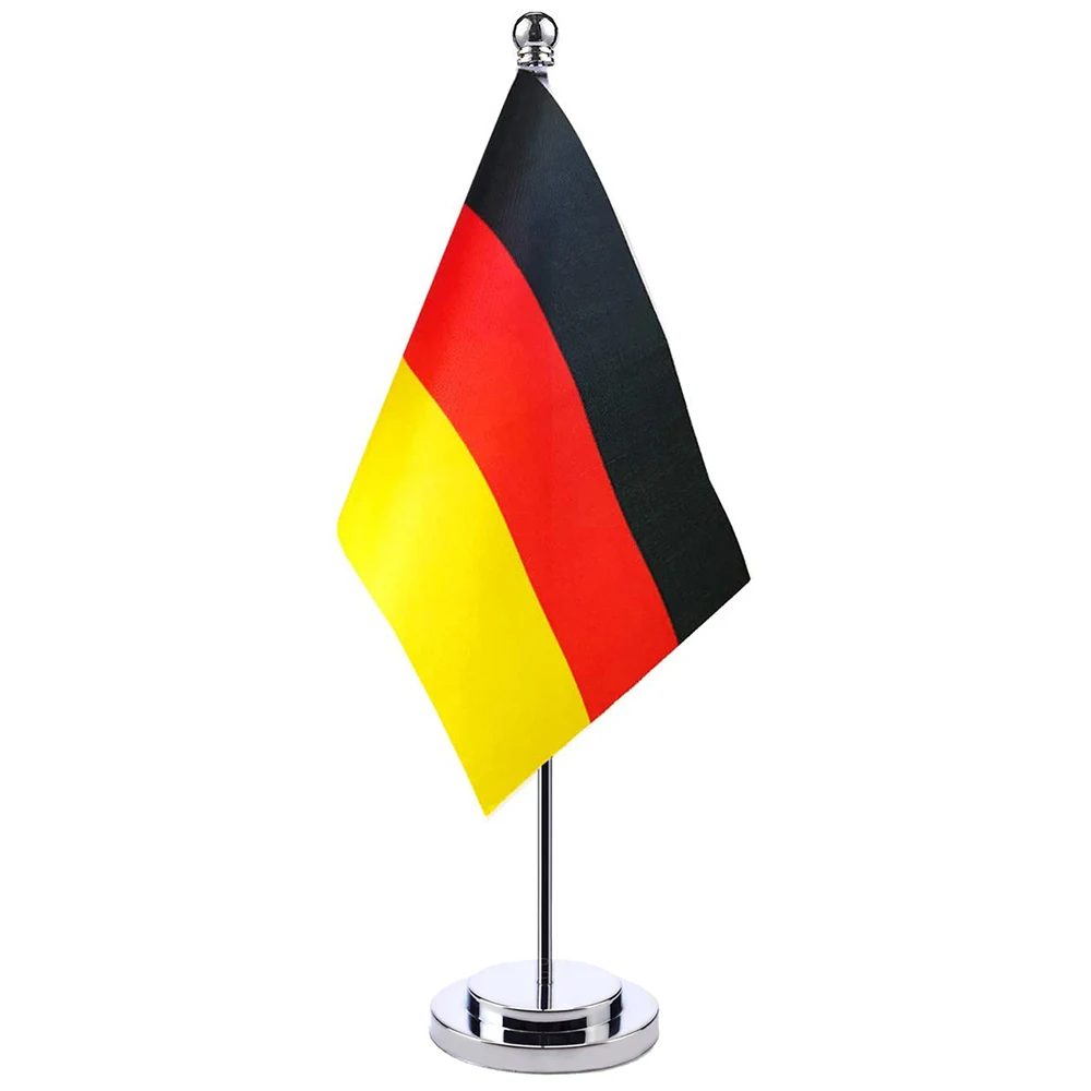 xvggdg 14 x 21 cm Büro-Schreibtisch-Flagge der Deutschland-Flagge zum Aufhängen, Polyester de deu, deutsches Deutschland-Deutschland-Banner zur Dekoration Image