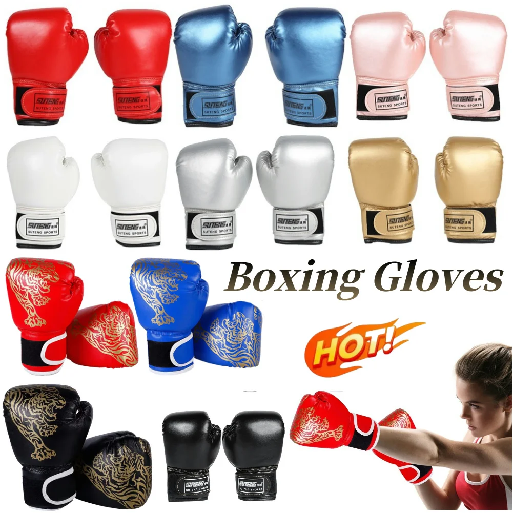 2 stücke Boxen Training Kampf Handschuhe Atmungsaktive PU Leder Boxen Training Handschuhe Sanda Sparring Muay Thai MMA Karate Handschuhe Image