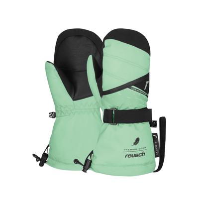 Fäustlinge REUSCH "Kaden Down R-TEX XT Mitten", Kinder, Gr. 5, grün (hellgrün), 80% Polyester, 10% Polyurethan, mehrfarbig, klassisch, Handschuhe, mit wasserdichter Funktionsmembran Image