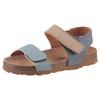 Riemchensandale KIDSWORLD, Kinder, Gr. 31, blau (blau, beige), Velourslederimitat, klassisch, Schuhe, Sommerschuh, Urlaubschuh, Sandalette mit praktischen Klettriemchen
