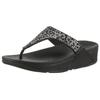 Zehentrenner FITFLOP "LULU CRYSTAL", Damen, Gr. 38, schwarz, Textil, Glitzer, modisch, Schuhe, Sandale, Pantolette mit Schmucksteine