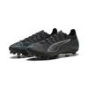 Fußballschuh PUMA "ULTRA 5 PRO FG/AG Fußballschuhe Erwachsene", Gr. 40, schwarz silber bright aqua metallic blau, Obermaterial: Synthetik, Textil; Futter: Synthetik, Textil; Innensohle: Textil; Laufsohle: Synthetik, Schuhe