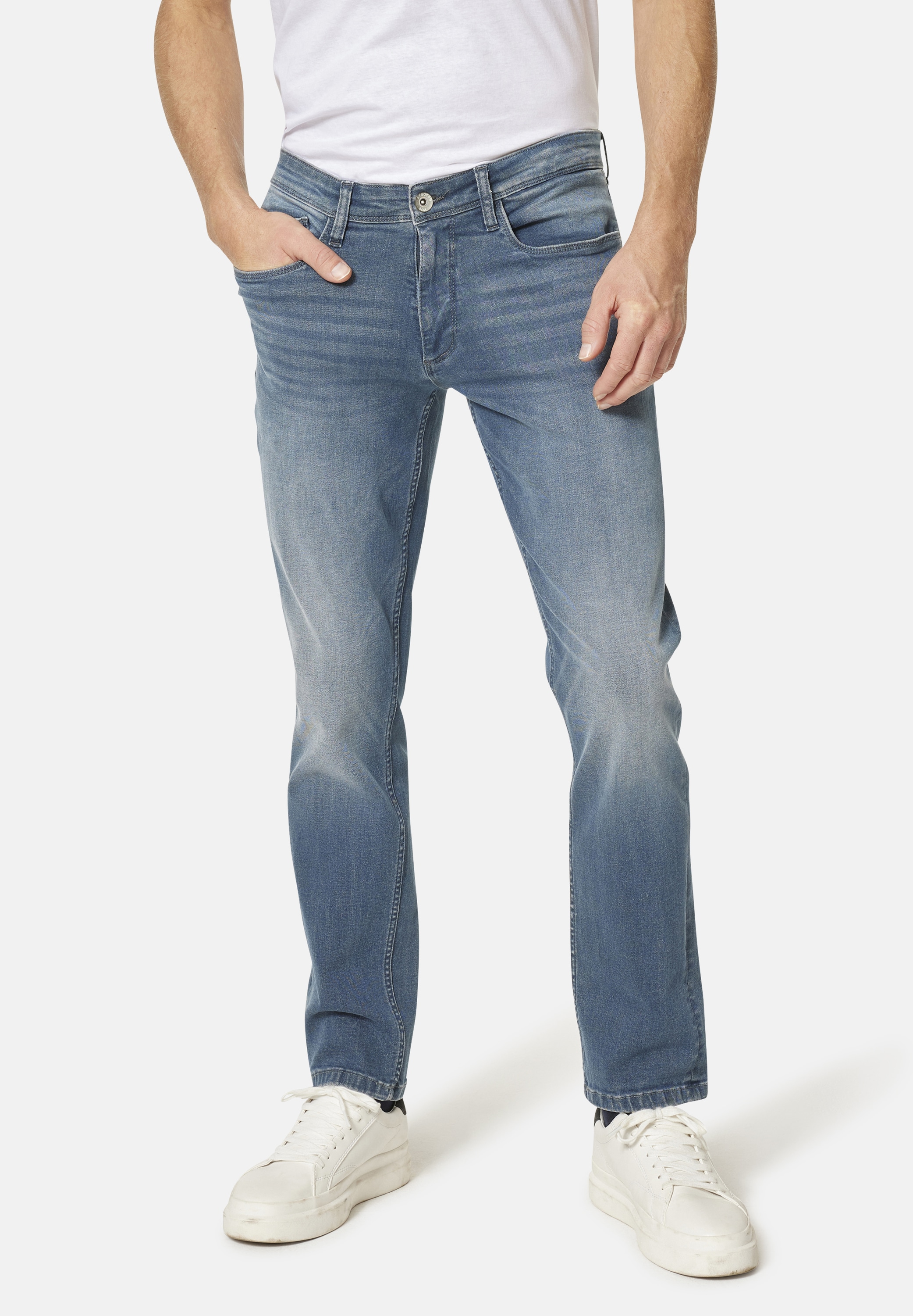 5-Pocket-Jeans STOOKER MEN "Glendale Season Slim Straight Fit", Herren, Gr. 44, Länge 32, blau (dusty blau), Denim/Jeans, 98% Baumwolle, 2% Elasthan, eng lang, Jeans 5-Pocket-Jeans, Slim Straight Fit Casual Clean Wash Denim Jeans für Herren