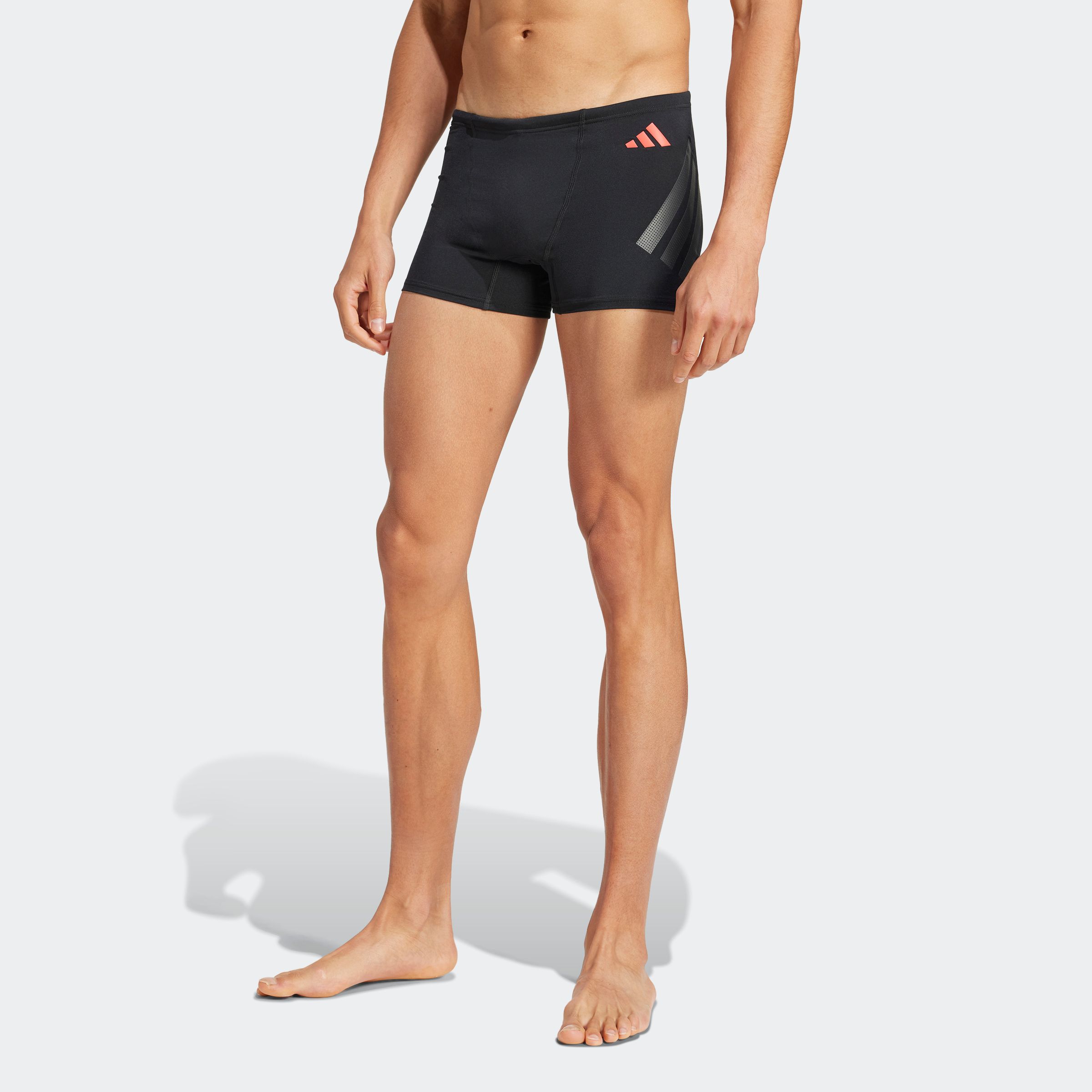 Badehose ADIDAS PERFORMANCE "RIPSTREAM BOXER", Herren, Gr. 4S, N-Gr, schwarz (schwarz, lucid rot), Obermaterial: 100% Polyester, Sportlich, Badehosen Image