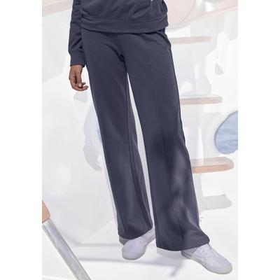 Relaxhose H.I.S, Damen, Gr. 44/46, N-Gr, blau (navy), Interlock, Obermaterial: 60% Baumwolle, 40% Polyester, unifarben, Basic, bequem lang, Hosen, im maritimen Stil, Loungeanzug, Topseller Image