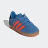 Sneaker ADIDAS ORIGINALS "GAZELLE COMFORT CLOSURE ELASTIC LACES KIDS", Kinder, Gr. 27, focus blau, solar orange, core schwarz, Leder, sportlich, Schuhe, für Kinder
