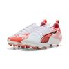 Fußballschuh PUMA "ULTRA 5 PRO FG/AG Fußballschuhe Jugendliche", Kinder, Gr. 31, weiß schwarz glowing rot, Obermaterial: Textil, Synthetik; Futter: Textil, Synthetik; Innensohle: Textil; Laufsohle: Synthetik, Schuhe