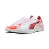 Fußballschuh PUMA "ULTRA 5 PRO COURT Fußballschuhe Erwachsene", Gr. 45, weiß schwarz glowing rot, Obermaterial: Synthetik, Textil; Futter: Synthetik, Textil; Innensohle: Textil; Laufsohle: Synthetik, Schuhe