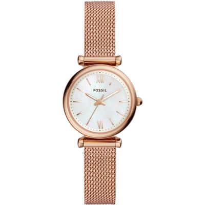 Quarzuhr FOSSIL "CARLIE MINI", rosa (roségoldfarben, perlmuttfarben), Armbanduhren, Damen, Armbanduhr, Damenuhr, ideal auch als Geschenk, Edelstahlarmband Image