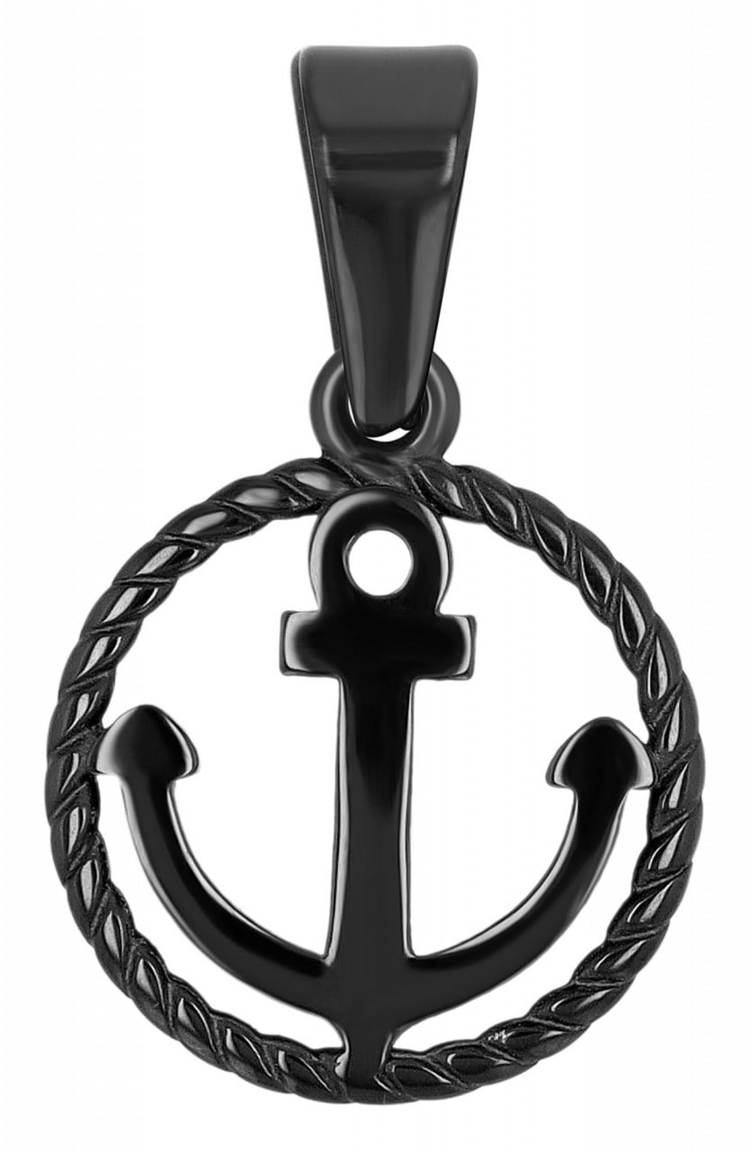 Kettenanhänger ADELIA´S "eleganter Anker Anhänger aus Edelstahl", schwarz, Schmuckanhänger, Damen, Edelstahl, Kettenanhänger