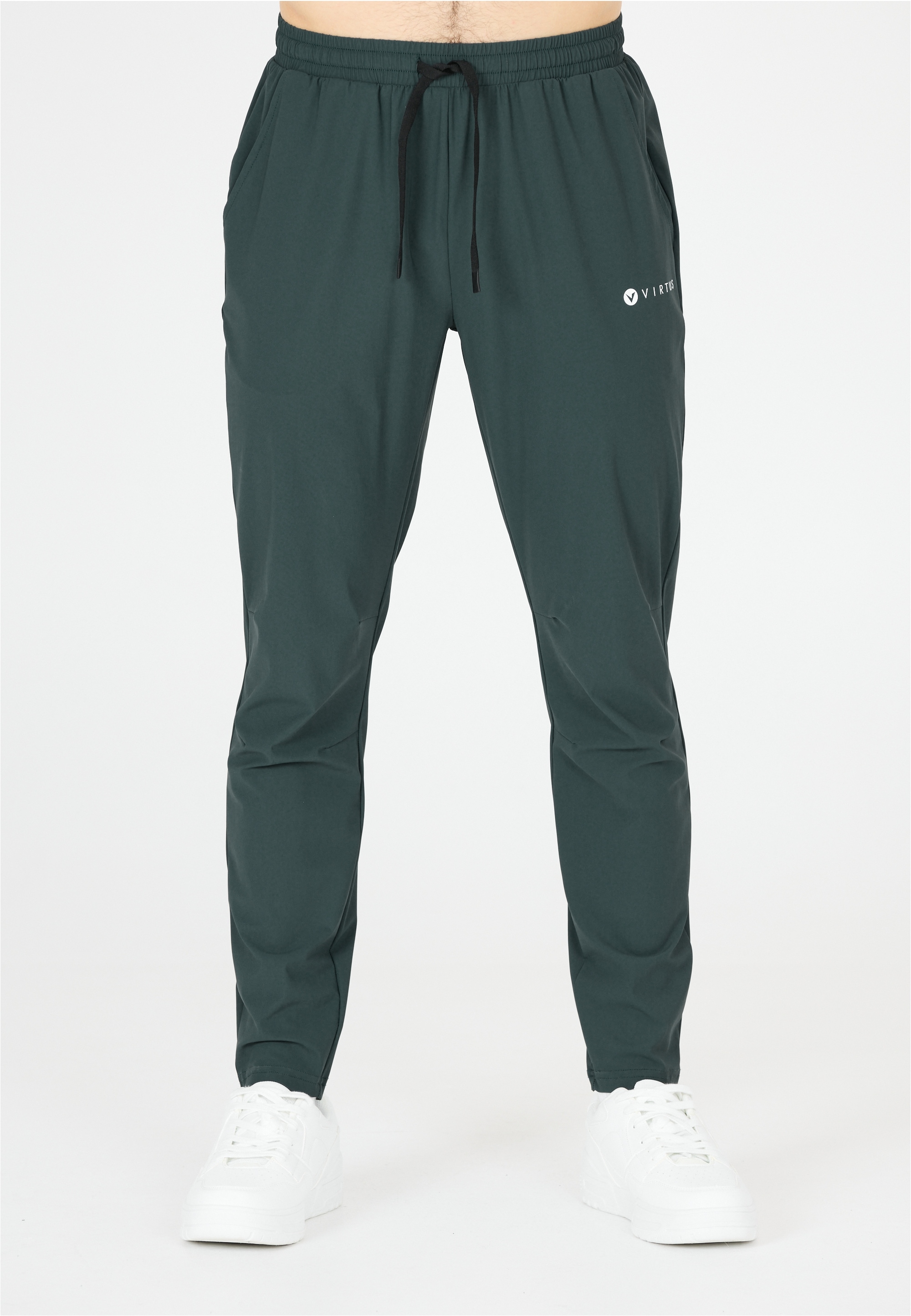 Sweathose VIRTUS "Alonso", Herren, Gr. XXL, US-Größen, grün (dunkelgrün), 79% Polyamid, 21% Elasthan, unifarben, lang, Hosen Sweathose, mit funktionalem Stretch und Atmungsaktivität