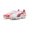 Fußballschuh PUMA "ULTRA 5 PRO FG/AG Fußballschuhe Erwachsene", Gr. 43, weiß schwarz glowing rot, Obermaterial: Synthetik, Textil; Futter: Synthetik, Textil; Innensohle: Textil; Laufsohle: Synthetik, Schuhe