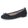 Ballerina CAPRICE, Damen, Gr. 38, blau (nachtblau), Veloursleder, klassisch, Schuhe, Blockabsatz, Businessschuh, Bequemschuh mit dezenter Zierschleife