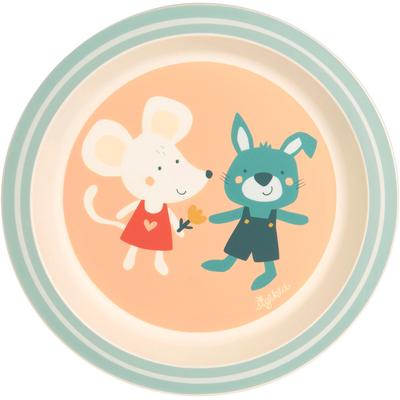 Teller SIGIKID "Yellow, Maus und Hase", Baby, Gr. 21,5cm, bunt, Speiseteller Image