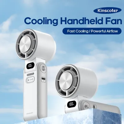 New Outdoor Foldable Portable Handheld Fan 100 Wind Speeds Adjustable Mini Rechargeable 3600mAh Foldable Air Cooling Turbo Fan