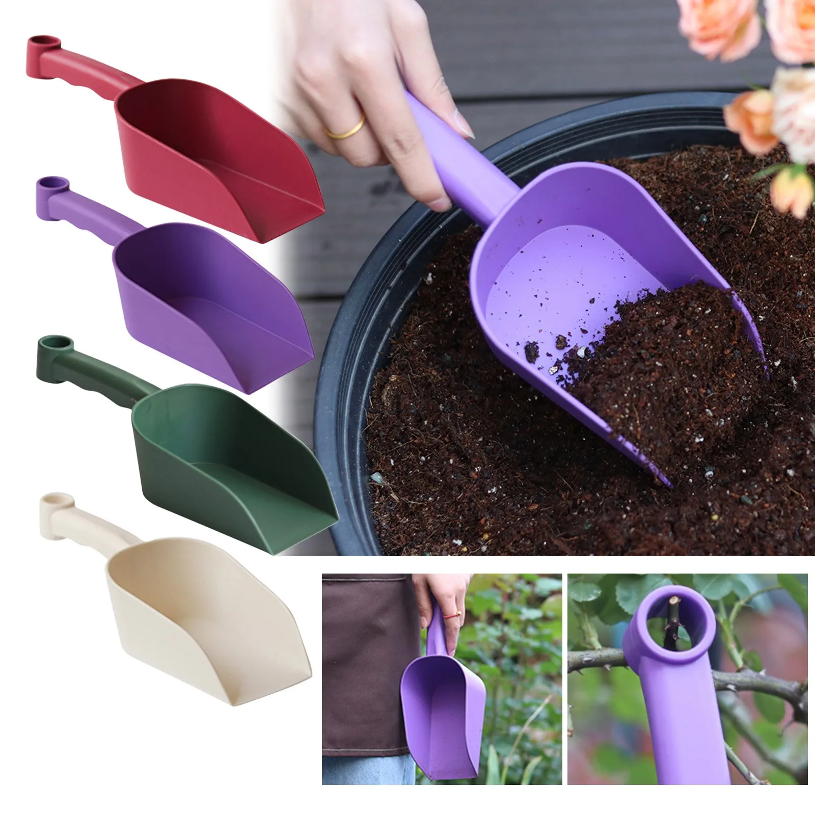 Petite pelle de jardin en plastique, pelle multifonctionnelle pour plantes, pour jardin extérieur, outil de pelle à main de jardin ingergonomique, outils ménagers