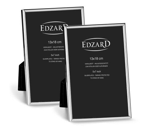2er Set Bilderrahmen Genua (13x18 cm), edel versilbert, anlaufgeschützt Image