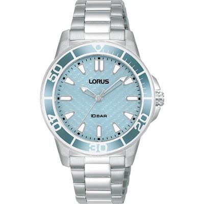 Quarzuhr LORUS, silber (silberfarben, hellblau), Armbanduhren, Damen, Armbanduhr, Damenuhr, Edelstahlarmband Image