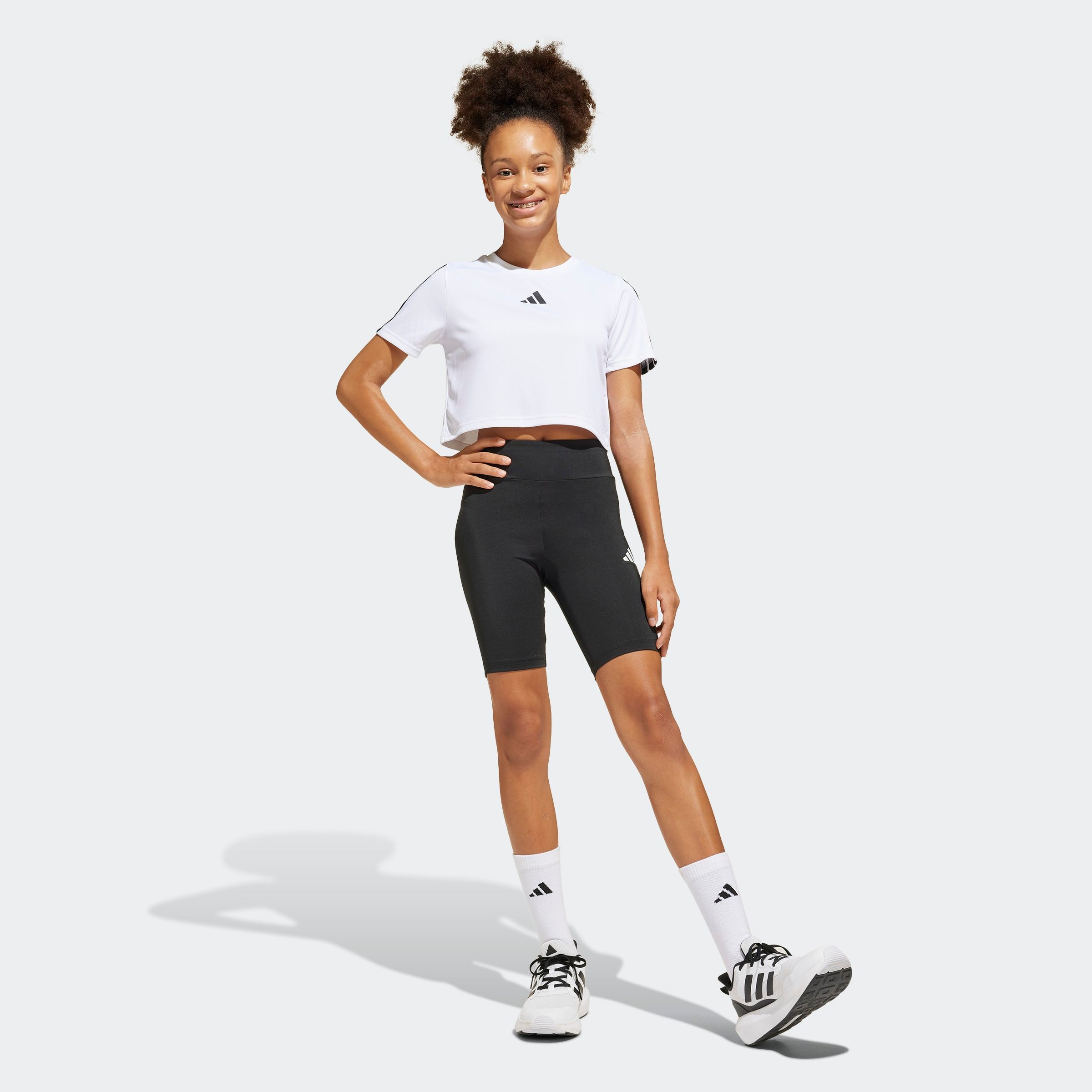 Trainingsanzug ADIDAS SPORTSWEAR "JG TR-ES 3S SET", Kinder, Gr. 164, schwarz-weiß (weiß, schwarz), Obermaterial: 100% Polyester, Sportlich, Sportanzüge Image