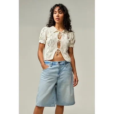 Levi's Light Wash Baggy Dad Jorts - Light Blue 24 at Urban Outfitters