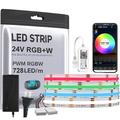 2,5 m 5m 7,5 m Strisce LED Flessibili Set di Luci 728 LED COB 12mm 1 Set staffa di montaggio 1 Set RGB Striscia LED Vacanza Autoadesivo 110-240 V 24 V