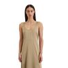 Maxikleid MARC O'POLO "aus Viskose-Stretch", Damen, Gr. 32, Normalgrößen, beige (summer sand), Obermaterial: 96% Viskose, 4% Elasthan; Futter: 100% Nicht verfügbar, unifarben, casual, regular fit wadenlang, Rundhals, ohne Ärmel, Kleider