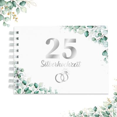 TEMU Guest Book 20 X 25th Wedding Anniversary Eucalyptus Book 25th Anniversary Memory Book 25th Anniversary Gift For Decoration Decoration 60 Pages