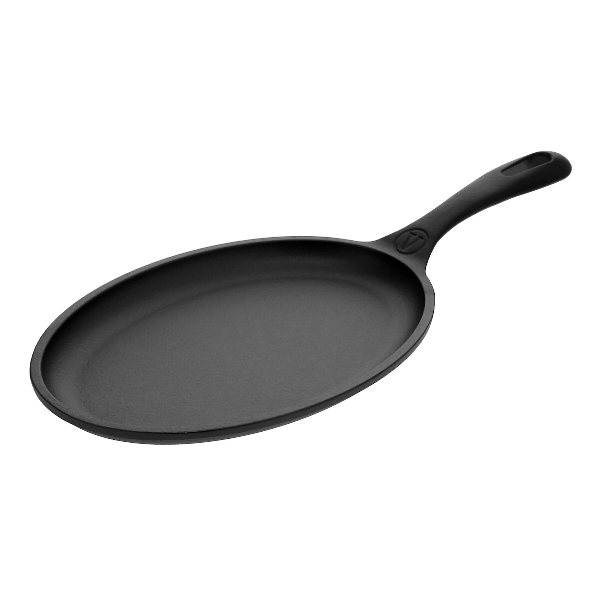 Victoria Emaillierte Gusseisen Fajita Pfanne Induction 25cm, Cast Iron Skillet ohne PTFE, VIC-32036, Schwarz Image