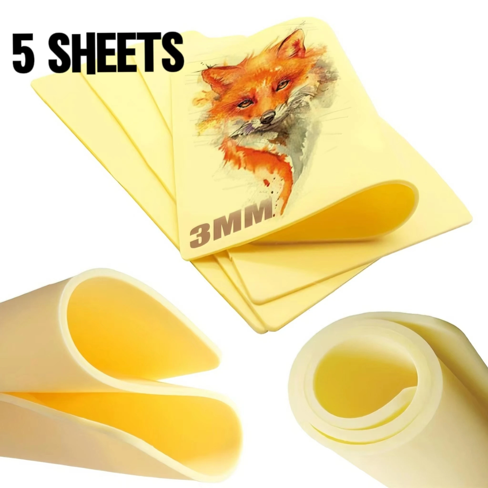 5 Stück-3mm, dickes Tattoo-Übungs hautset, künstliche Haut, 3mm, 12x8 ", geeignet für Anfänger und Anfänger Image