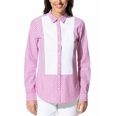 Walbusch Damen Patchwork Bluse Pink gestreift Image