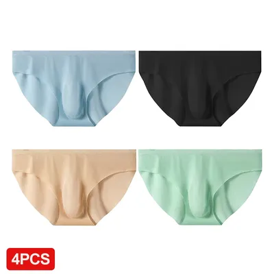 4 Teile/los männer Eis Seide Slip Sommer Transparent Nahtlose Sexy Schnell trocknend Trendy Image
