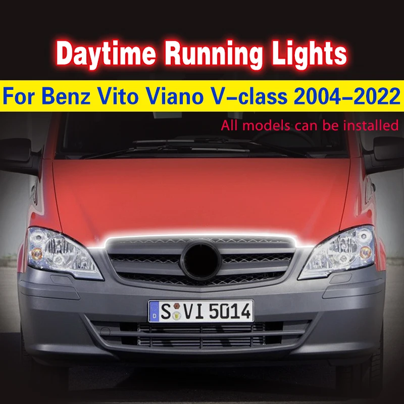 1 DRL für Mercedes Benz V-Klasse Vito Viano 2004–2022, Tageslicht-Auto-LED-Tagfahrlicht, wasserdichte Tagfahrlicht, universelle Nebelscheinwerfer Image