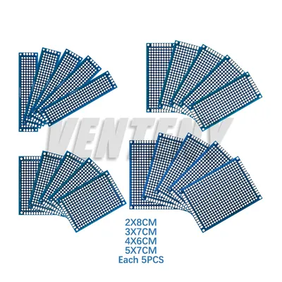 20 Teile/los doppelseitige PCB 2x8 3x7 4x6 5x7cm kit Bord Breadboard Universal PCB Experiment Blau Image