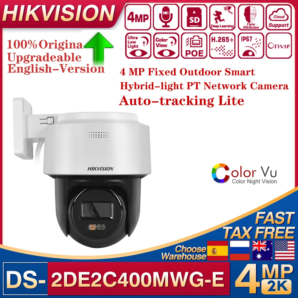 Original Hikvision DS-2DE2C400MWG-E 4MP IR Farbe PoE IP Kamera Auto-tracking Zwei-wege Audio Smart Hybrid Licht PTZ Netzwerk kamera Image
