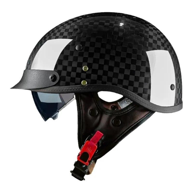 2025 C-Riding Komfortables Design Kohlefaser-Motorradhelm Half Face Leichtes DOT-zertifiziertes Antibeschlag-Visier Image