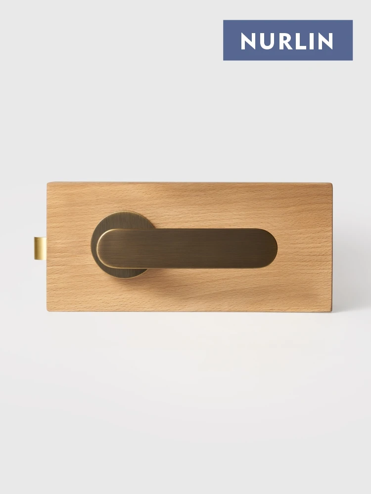 Nurlin Brass Flat Antique Bronze Matte Gold Black Interior Door Lever Handle Passage Privacy Bathroom Lock Comfortable Touch