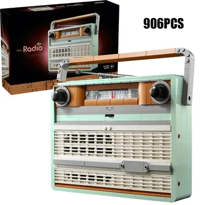 906PCS Kreative 1970er Jahre Vintage Radio Modell Bausteine Retro Transistor Bau Ziegel Set Image