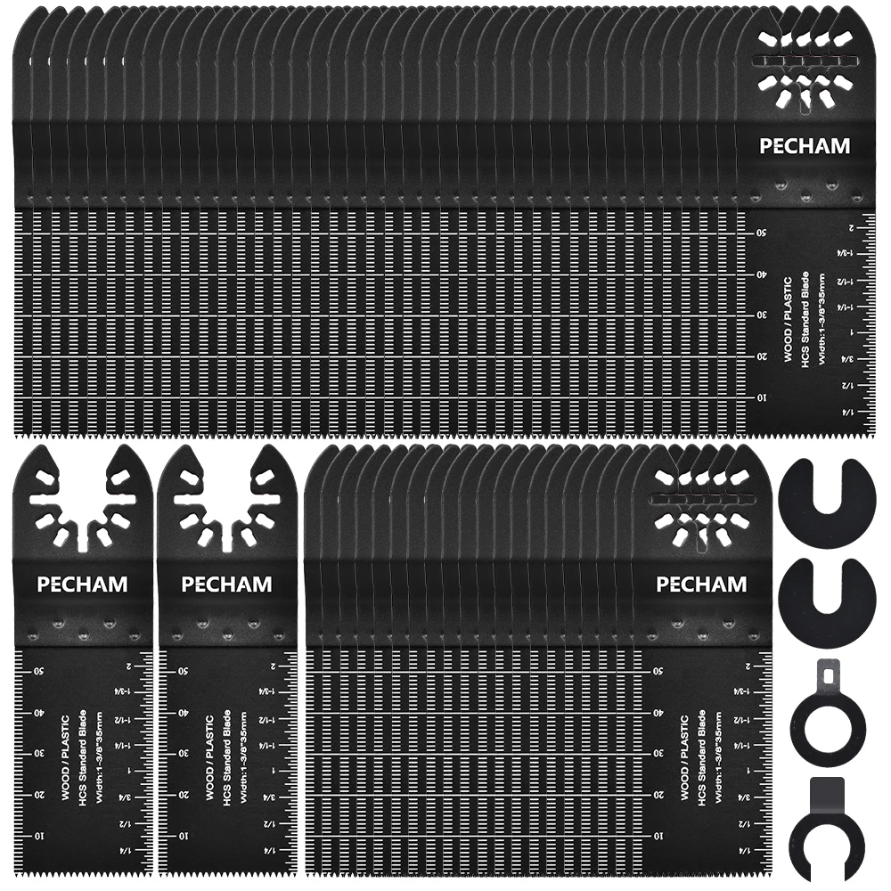 66Pcs 55mm Multitool Klingen High Carbon Stahl Mix Oszillierende Sägeblätter Quick Release Oszillierende Werkzeug Schnelle Schneiden klingen Kit Image