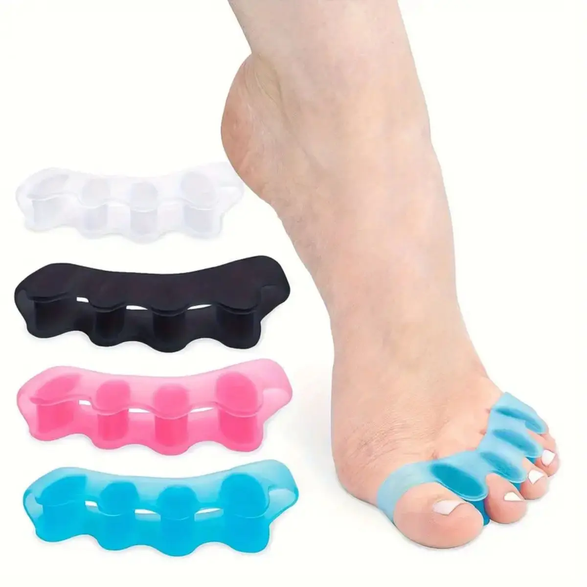 2 Stück Premium-Soft-Gel-Zehen abscheider für Frauen und Männer-entlasten den Zehen druck, reduzieren die Reibung und bieten Komfort Image