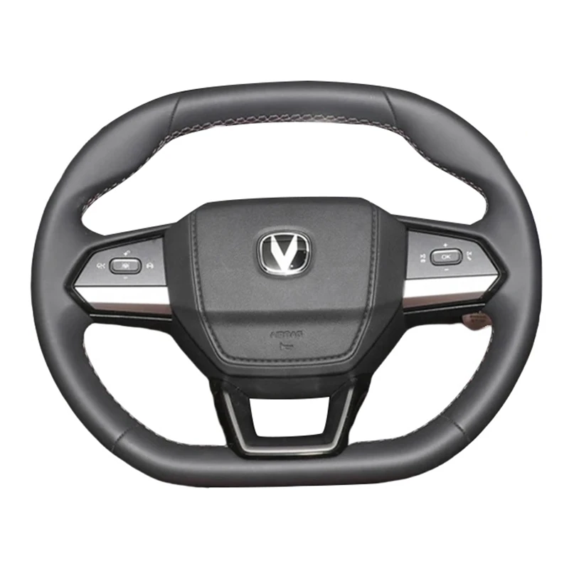 Auto Lenkrad Abdeckung Für CHANGAN 2nd Gen CS55plus Unik Univ Cs75plus Hand-genäht Mikrofaser Leder Auto Zubehör Image